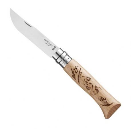 Pocketknifes Opinel No 8 Inox Engraved Sport Ski