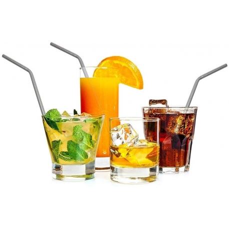 Mugs - Cups Stainless Steel Straws 2 Pack + Brush