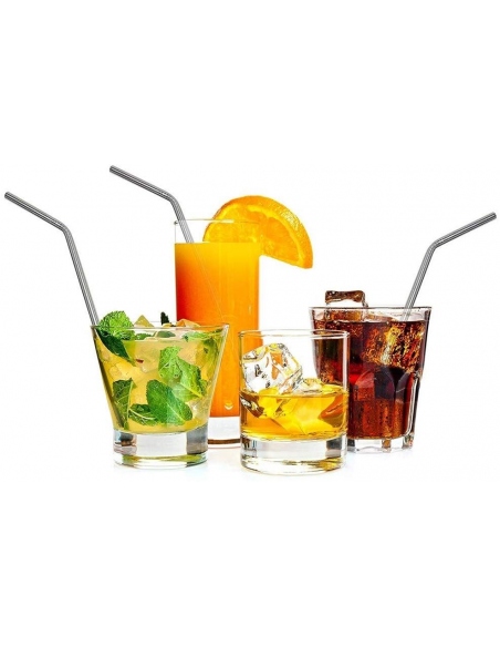 Mugs - Cups Stainless Steel Straws 2 Pack + Brush