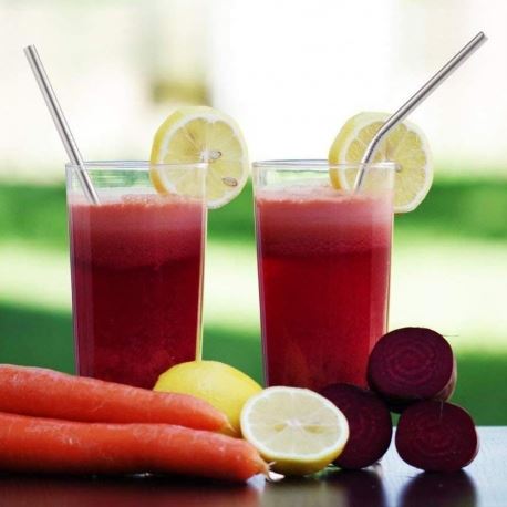 Κούπες - Κύπελλα Ανοξείδωτα Καλαμάκια Σετ 2Τμχ + Βουρτσάκι