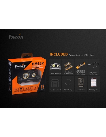 Φακοί Κεφαλής Fenix HM65R Rechargeable Headlamp 1400 Lumens