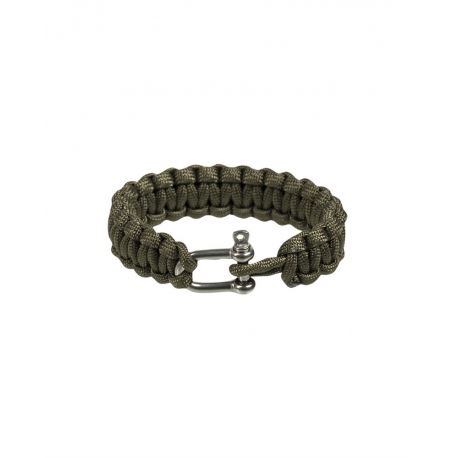 khaki 15mm Paracord Bracelet - Metal Closure