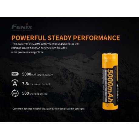 Μπαταρίες Fenix 21700 Battery 5000mAh