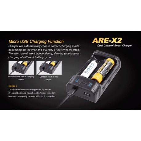 Φορτιστές Fenix ARE-X2 Dual Battery Charger