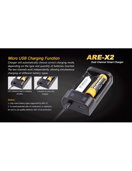 Φορτιστές Fenix ARE-X2 Dual Battery Charger