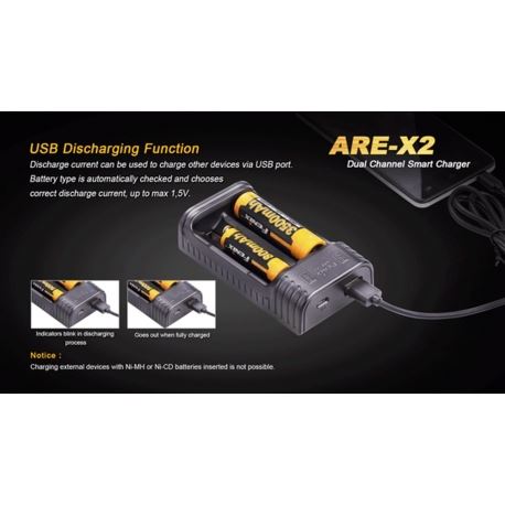 Φορτιστές Fenix ARE-X2 Dual Battery Charger