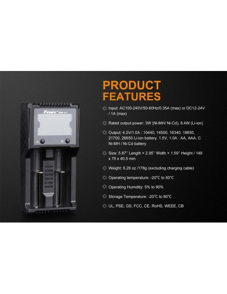 Φορτιστές Fenix ARE-A2 Dual Battery Charger