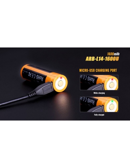 Batteries - Powebanks Fenix 14500 USB Rechargeable Battery 1600mAh