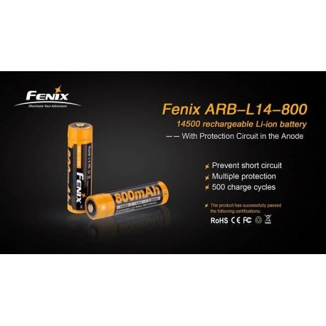 Batteries - Powebanks Fenix 14500 Battery 800mAh