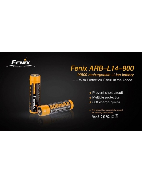 Batteries - Powebanks Fenix 14500 Battery 800mAh
