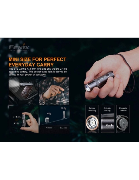 Flashlights Fenix E12 V2.0 Flashlight 160 Lumens
