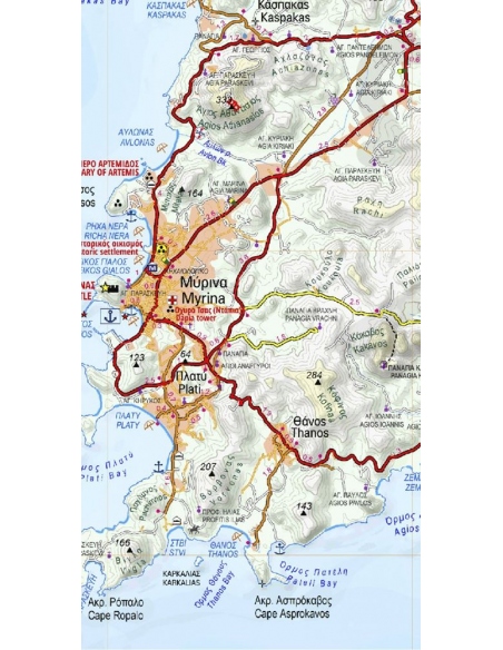 Maps Lemnos Hiking Map