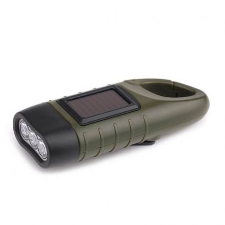 Crank Flashlight with Solar Panel