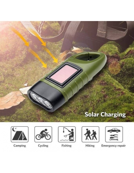 Flashlights Crank Flashlight with Solar Panel