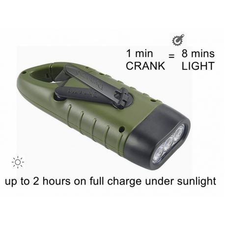 Flashlights Crank Flashlight with Solar Panel
