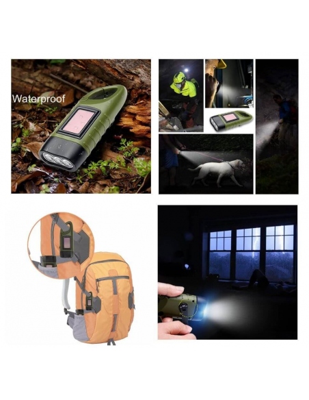 Flashlights Crank Flashlight with Solar Panel