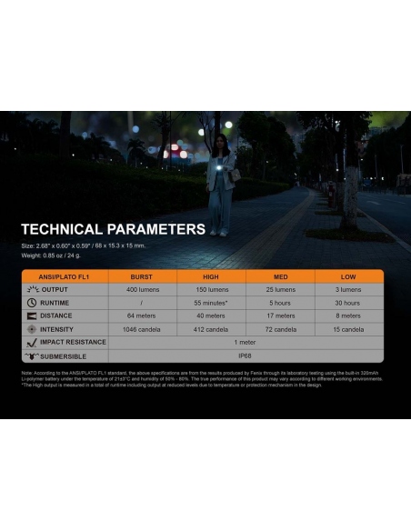 Flashlights Fenix E05R LED Flashlight 400 Lumens