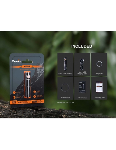 Φακοί Χειρός Fenix E05R LED Φακός 400 Lumens