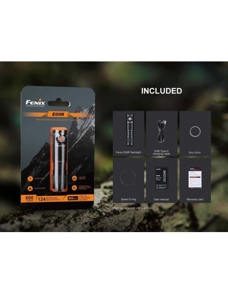 Flashlights Fenix E09R Rechargeable EDC 600 Lumens
