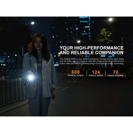 Flashlights Fenix E09R Rechargeable EDC 600 Lumens