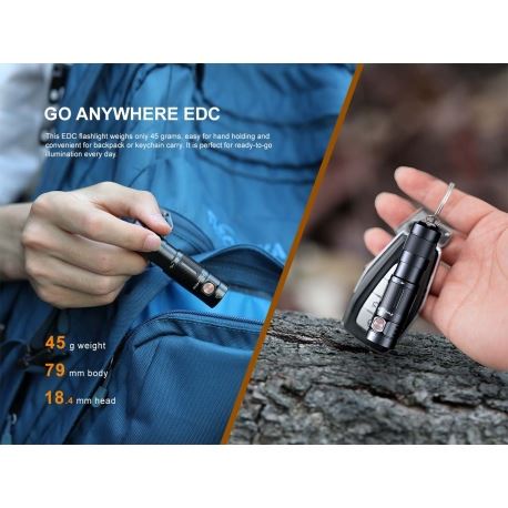 Flashlights Fenix E09R Rechargeable EDC 600 Lumens
