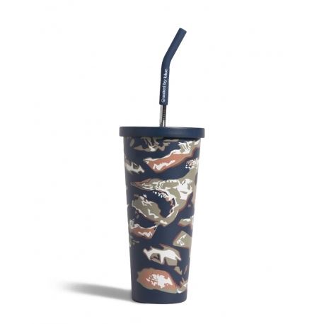 Lakeside Camo Insulated Steel Straw Tumbler 700ml