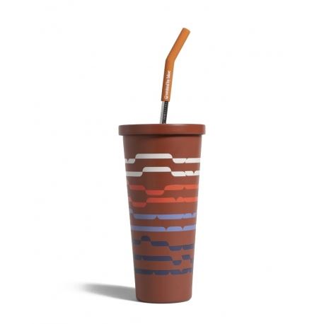 Wave Stripe Insulated Steel Straw Tumbler 700ml