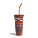 Υδροδοχεία - Θερμός - Παγούρια Wave Stripe Insulated Steel Straw Tumbler 700ml