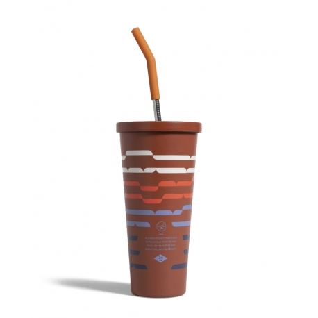 Υδροδοχεία - Θερμός - Παγούρια Wave Stripe Insulated Steel Straw Tumbler 700ml Υδροδοχεία - Θερμός - Παγούρια Wave Stripe Insulated Steel Straw Tumbler 700ml