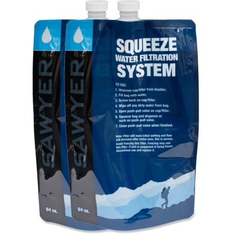 Sawyer Set of 2 Water Filter Squeeze Pouches 2L