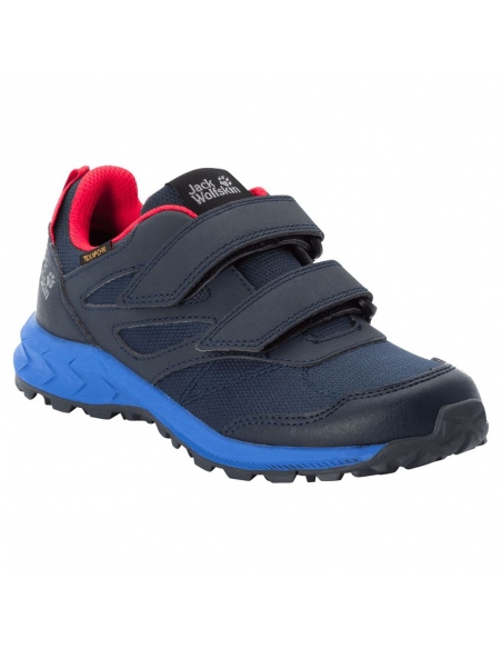 Μπότες Jack Wolfskin Kids Woodland Texapore Low VC Blue/Red