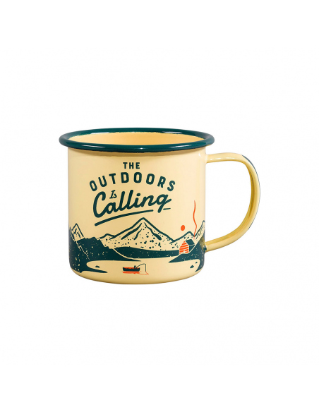 Mugs - Cups The Outdoors Is Calling Enamel Mug 0.33L