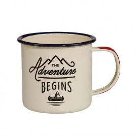 Mugs - Cups Cream Adventure Begins Enamel Mug 0.33L