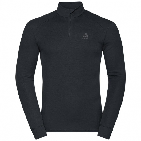 Odlo Men's Warm Half-Zip Baselayer Top Black