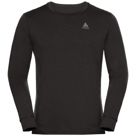 Odlo Men's Merino Warm Baselayer Top Black