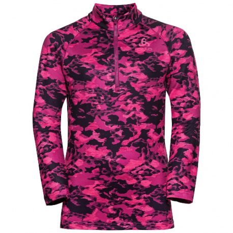 Odlo Kids Sesvenna Half-Zip Mid Layer Top Fuchsia