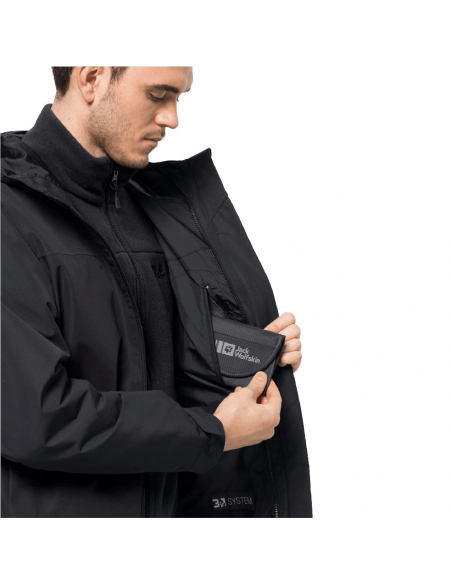 Jackets Jack Wolfskin Men's Taubenberg 3in1 Jacket Black