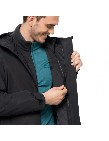 Jackets Jack Wolfskin Men's Taubenberg 3in1 Jacket Black