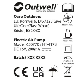 Pumps Outwell Air Mass Pump Rechargeable 2