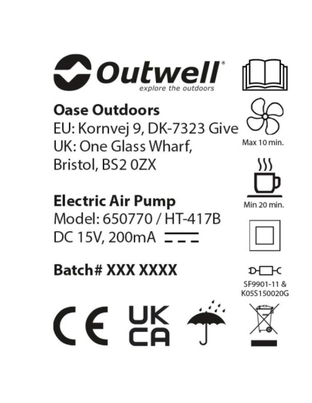 Pumps Outwell Air Mass Pump Rechargeable
