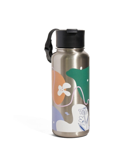 Υδροδοχεία - Θερμός - Παγούρια Metallic Silver Insulated Steel Bottle 1L