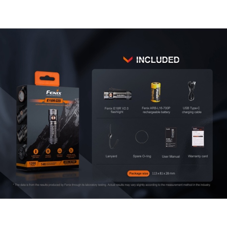 Φακοί Χειρός Fenix E18R V2.0 EDC Flashlight 1200 Lumens