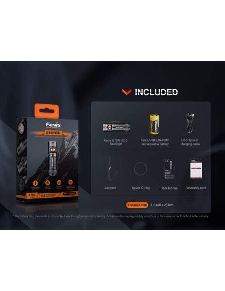Φακοί Χειρός Fenix E18R V2.0 EDC Flashlight 1200 Lumens