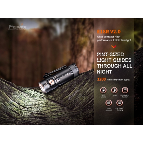 Φακοί Χειρός Fenix E18R V2.0 EDC Flashlight 1200 Lumens