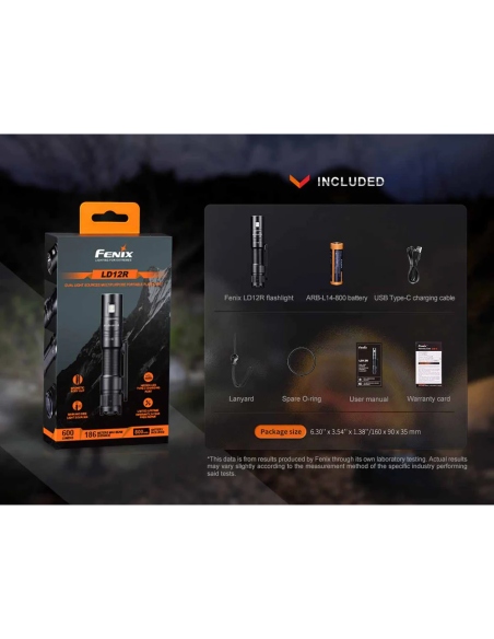 Flashlights Fenix LD12R EDC Flashlight 600 Lumens