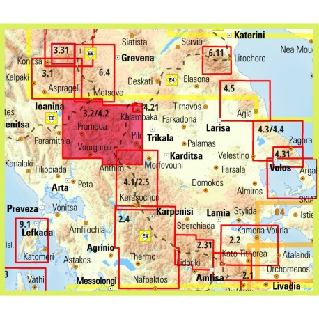Maps Touring-Hiking Map of South Pindos