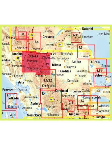Maps Touring-Hiking Map of South Pindos