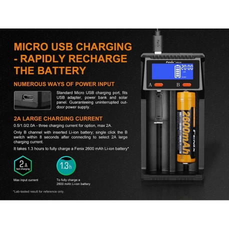 Φορτιστές Fenix ARE-D2 Battery Charger