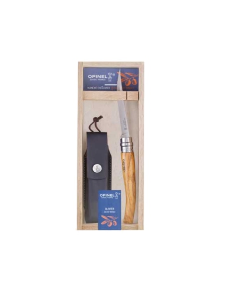 Pocketknifes Opinel Slim Line No 10 Olive Wood + Sheath