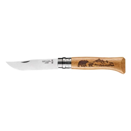 Opinel No 8 Inox Engraved Animalia America Bear